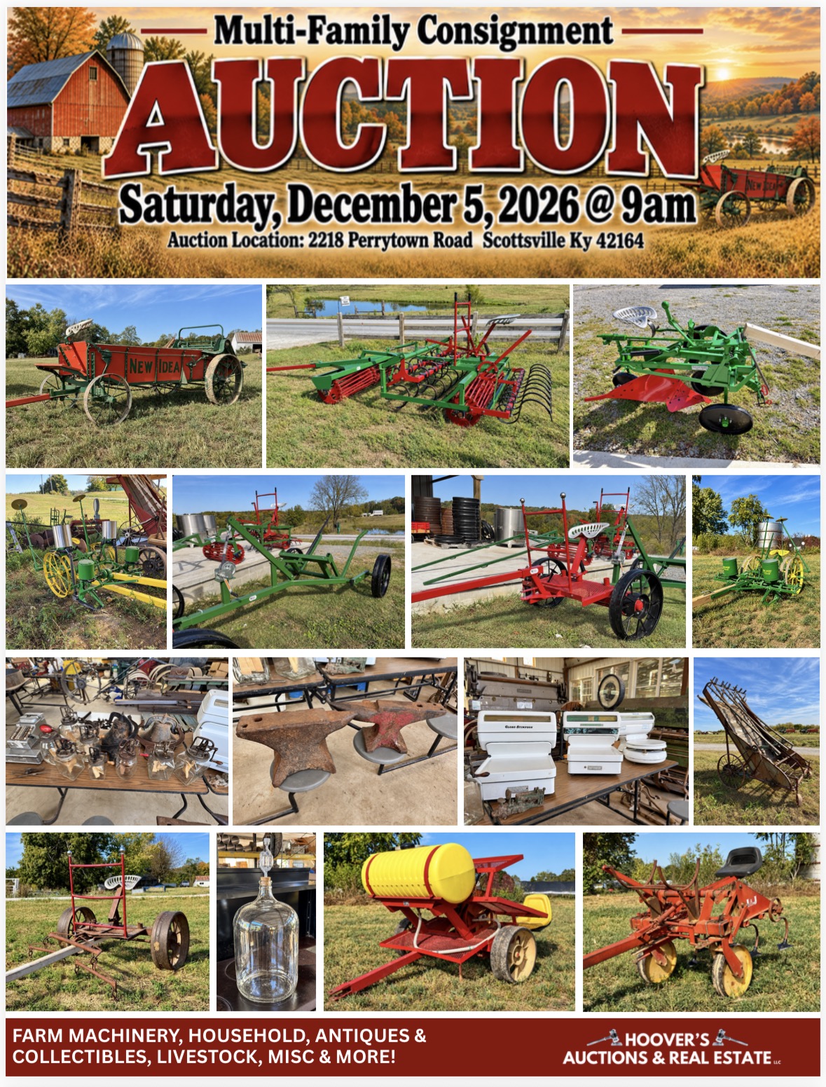 Multi-Family Consignment Auction – Farm Equipment, Antiques, Livestock & More!